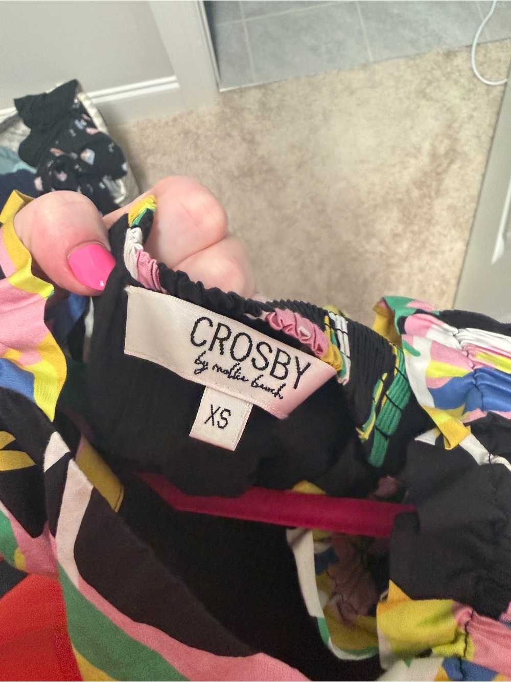 Crosby Multicolor Abstract Ruffle Strap Dress - Picture 2 of 3